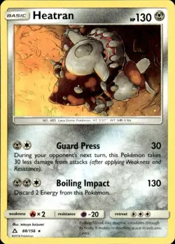 Pokemon Heatran Deck Exclusives 088/156 Light Play LP+ or Better - Image 1