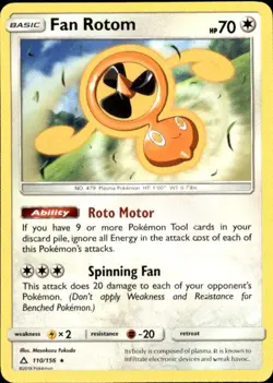 Pokemon Fan Rotom SM - Ultra Prism 110/156 Light Play LP+ or Better - Image 1