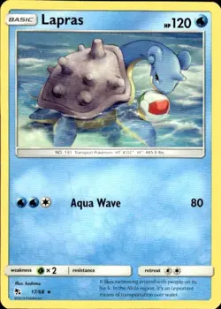 Pokemon Lapras Hidden Fates 17/68 Light Play LP+ or Better - Image 1