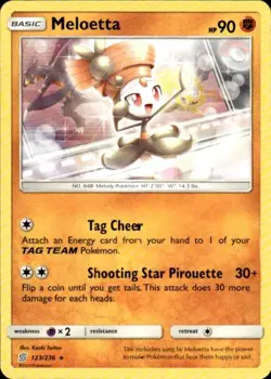 Pokemon Meloetta SM - Unified Minds 123/236 Light Play LP+ or Better - Image 1