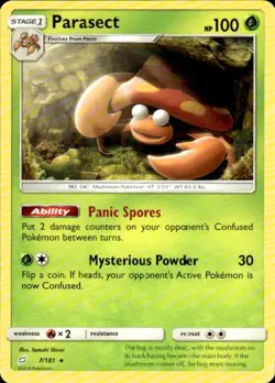 Pokemon Parasect SM - Team Up 7/181 Light Play LP+ or Better - Image 1