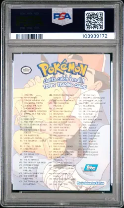 1999 TOPPS POKEMON THE MOVIE EDT MOVIE EDITION CHECKLIST RAINBOW FOIL PSA 6 - Image 2