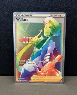 POKEMON TCG WALLACE 208/195 SWSH SILVER TEMPEST RAINBOW RARE!! - Image 1