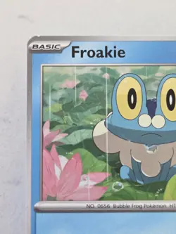 #056/197 Froakie Pokemon TCG SV03: Obsidian Flames NM **Ink Dot Miscut ERROR** - Image 4