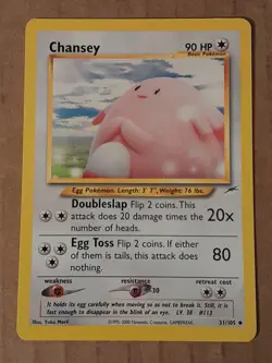 Pokemon Chansey 31/105 NEO Destiny NM See Pictures - Image 1