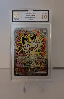 Pokemon TCG - Meowth ex SIR 121/088 - Perfect Order - MGC 10 - Perfect Subgrades - Image 2