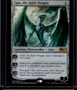 2020 Magic The Gathering Ugin The Spirit Dragon 001/274 Fate Forged Foil - Image 1