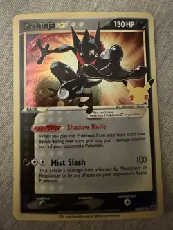Pokemon TCG Greninja Star SWSH144 Celebrations Black Star Promo (DAMAGED) - Image 1