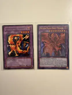Konami Yu-Gi-Oh! Darkfire Dragon LOB-019 + Meteor Black Comet Dragon GFTP-EN096 - Image 1