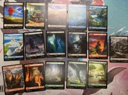 MTG Final Fantasy Non-FOIL Full Art Basic Lands Set of 16 Unplayed NM - Image 1