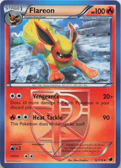 Flareon 12/116 Uncommon Plasma Freeze Pokemon Lightly Played - Image 1