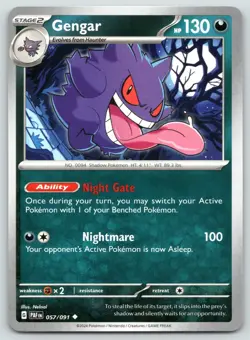 Gengar 057/091 Uncommon Paldean Fates Pokemon NM - Image 1