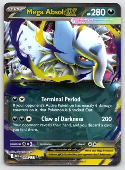 Mega Absol ex 086/132 Double Rare Mega Evolution Pokemon Holo 2025 NM - Image 1