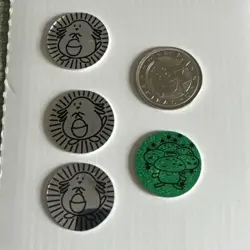 Lot of 5 Vintage Pokemon TCG Nintendo Flip Coins 1999 Chansey Vileplume Pikachu - Image 1