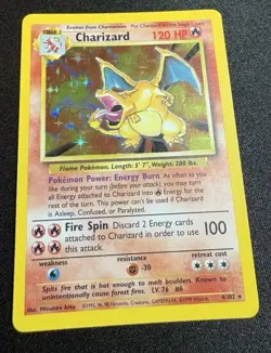 1999 Base Set Holo Shiny Rare Pokemon Card Charizard 4/102 - Image 1