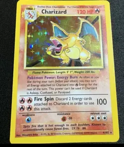 1999 Base Set Holo Shiny Rare Pokemon Card Charizard 4/102 - Image 2