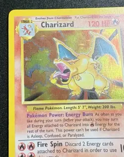 1999 Base Set Holo Shiny Rare Pokemon Card Charizard 4/102 - Image 3