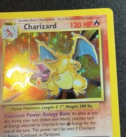 1999 Base Set Holo Shiny Rare Pokemon Card Charizard 4/102 - Image 4
