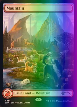 MTG Magic the Gathering Mountain (1514/1990) Secret Lair Drop Series LP FOIL - Image 1