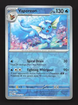 Vaporeon 022/131 Holo Rare SV: Prismatic Evolutions Pokemon Reverse Holo NM - Image 1