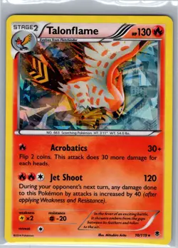Talonflame 10/119 Cracked Ice Holo XY - Phantom Forces - Pokemon Card - NM - Image 1