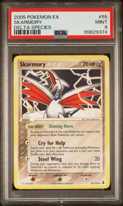 2005 POKEMON EX DELTA SPECIES #55 SKARMORY PSA 9 - Image 1