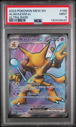 2023 POKEMON MEW EN-151 #188 ALAKAZAM ex ULTRA RARE PSA 9 - Image 1