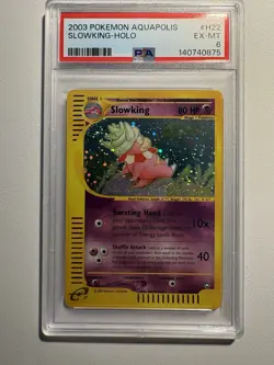 2003 POKEMON AQUAPOLIS #H22 SLOWKING-HOLO PSA 6 SWIRL Pokemon Cards - Image 1