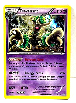 Pokemon Break Point Trevenant " STAF F" Gold Foil Prerelease Promo Card OOP Rare - Image 1