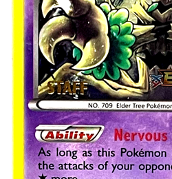 Pokemon Break Point Trevenant " STAF F" Gold Foil Prerelease Promo Card OOP Rare - Image 2