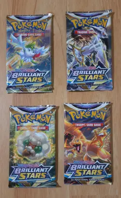Pokemon TCG Sword & Shield Brilliant Stars Booster Packs - Complete Art Set of 4 - Image 1