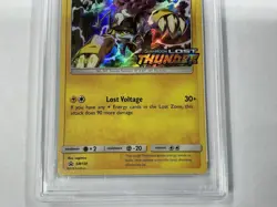2018 POKEMON SM BLACK STAR PROMO LOST THUNDER PRERELEASE-STAFF RAIKOU-HOLO PSA 8 - Image 2