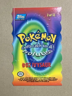 Pokemon Topps Ivysaur Die Cut 2 of 12 BLUE LABEL - Image 2