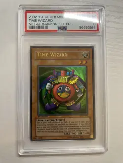 Yu-GI-Oh! - PSA 8 1st Edition MRD-065 Time Wizard - N/A Print - Foil Shift - Image 2