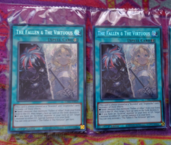 THE FALLEN & THE VIRTUOUS x2 CH01-EN019 SECRET RARE YUGIOH *NEW & SEALED* - Image 1