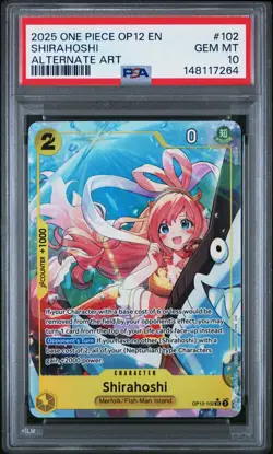2025 ONE PIECE OP12-LEGACY OF THE MASTER ALTERNATE ART #102 SHIRAHOSHI PSA 10 - Image 1