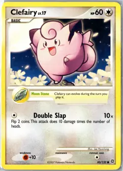 Pokemon Card - Clefairy 83/132 Secret Wonders 2007 Common Heavily Played - Image 1