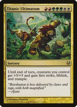 MTG Magic the Gathering Titanic Ultimatum (31/85) DD Ajani vs. Nicol Bolas HP- - Image 1