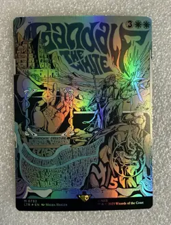 Gandalf the White Borderless Poster FOIL Lord of the Rings MTG - Image 1