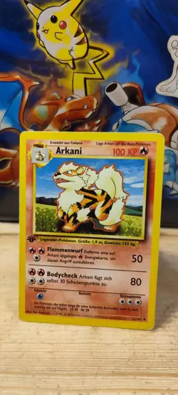 (Ex) 🐾 Arkani 24/102 | 1. Edition Basis Set Rare Pokemon Karte 🇩🇪 De - Image 1