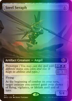 MTG Magic the Gathering Steel Seraph (311/416) The Brothers' War LP FOIL - Image 1