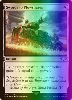 MTG Swords to Plowshares (190u/658) Warhammer 40,000 LP FOIL- SURGE - Image 1