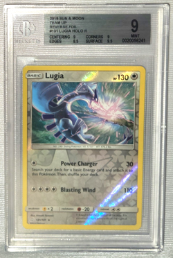 2019 Pokemon TCG Lugia 131/181 Rare Team Up Reverse Holo BGS 9 MINT - Image 1