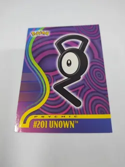 MINT GLOSSY VERY RARE 2001 Topps POKEMON JOHTO #201 UNOWN Entei Movie Comm. - Image 1