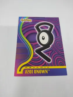 MINT GLOSSY VERY RARE 2001 Topps POKEMON JOHTO #201 UNOWN Entei Movie Comm. - Image 2