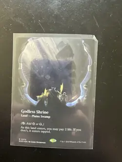 Magic The Gathering Edge of Eternities Godless Shrine 375 Borderless Galaxy Foil - Image 1
