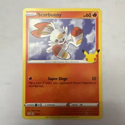 Scorbunny 16/25 McDonald's 25th Anniversary Stamped Promo 2021 Pokemon NM - Image 1