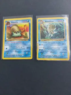 Lot Cartes Pokemon Vintage Fossile FR Amonita 51/62 + Amonistar 40/62 Wizards - Image 1
