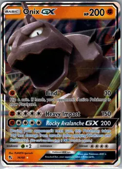 Onix GX 36/68 Hidden Fates - Pokemon Card - NM - Image 1