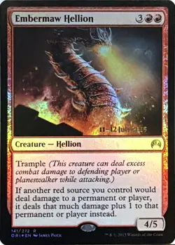 Embermaw Hellion 141 Rare Prerelease Cards Magic: The Gathering Foil Near Mint - Image 1
